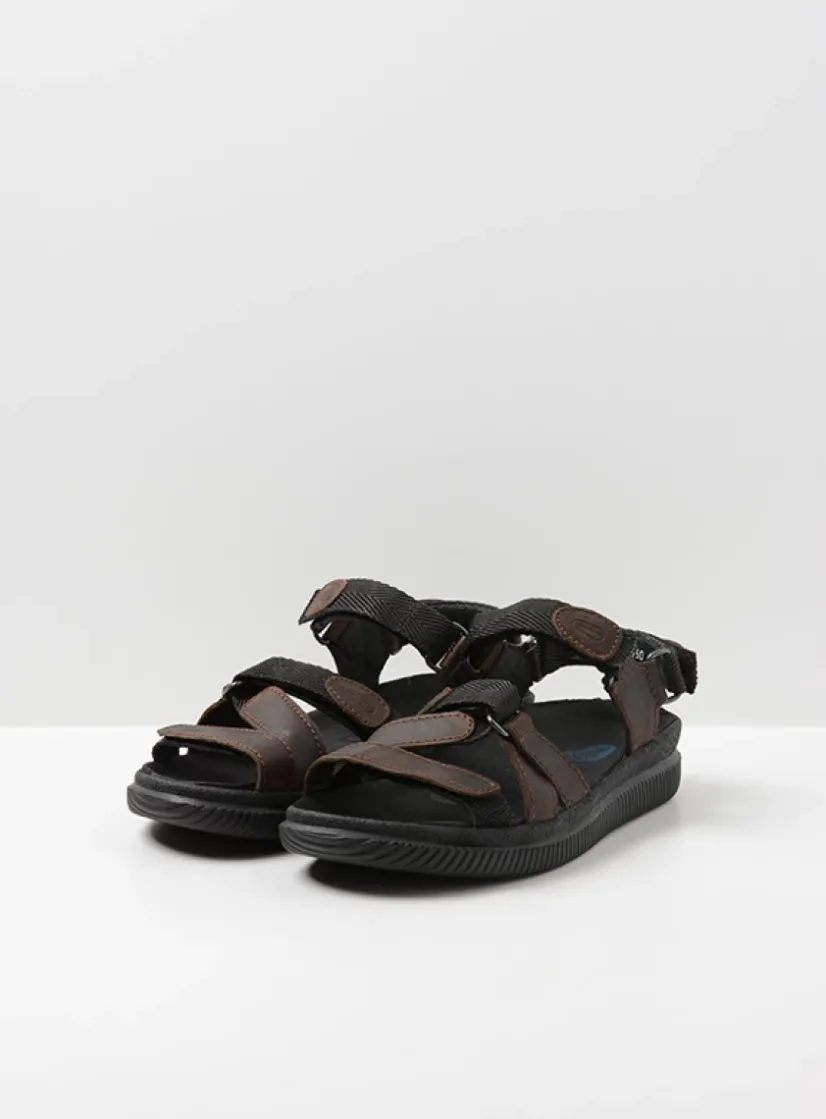 Wolky Action Lady - bruin gevet leer<DAMES Sandalen