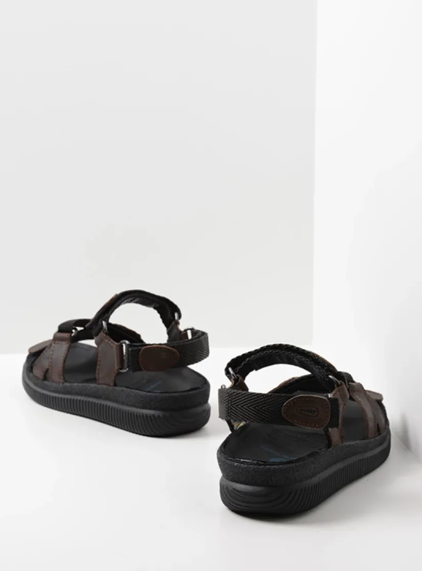 Wolky Action Lady - bruin gevet leer<DAMES Sandalen