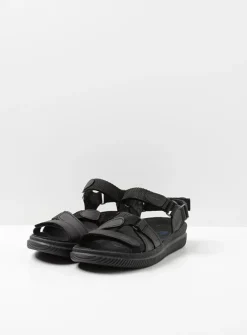 Wolky Action Lady - zwart gevet leer<DAMES Sandalen