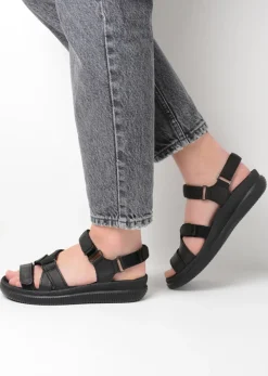 Wolky Action Lady - zwart gevet leer<DAMES Sandalen