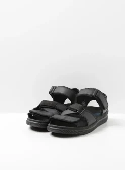 Wolky Active Men - zwart gevet leer<Heren Sandalen Voor Heren