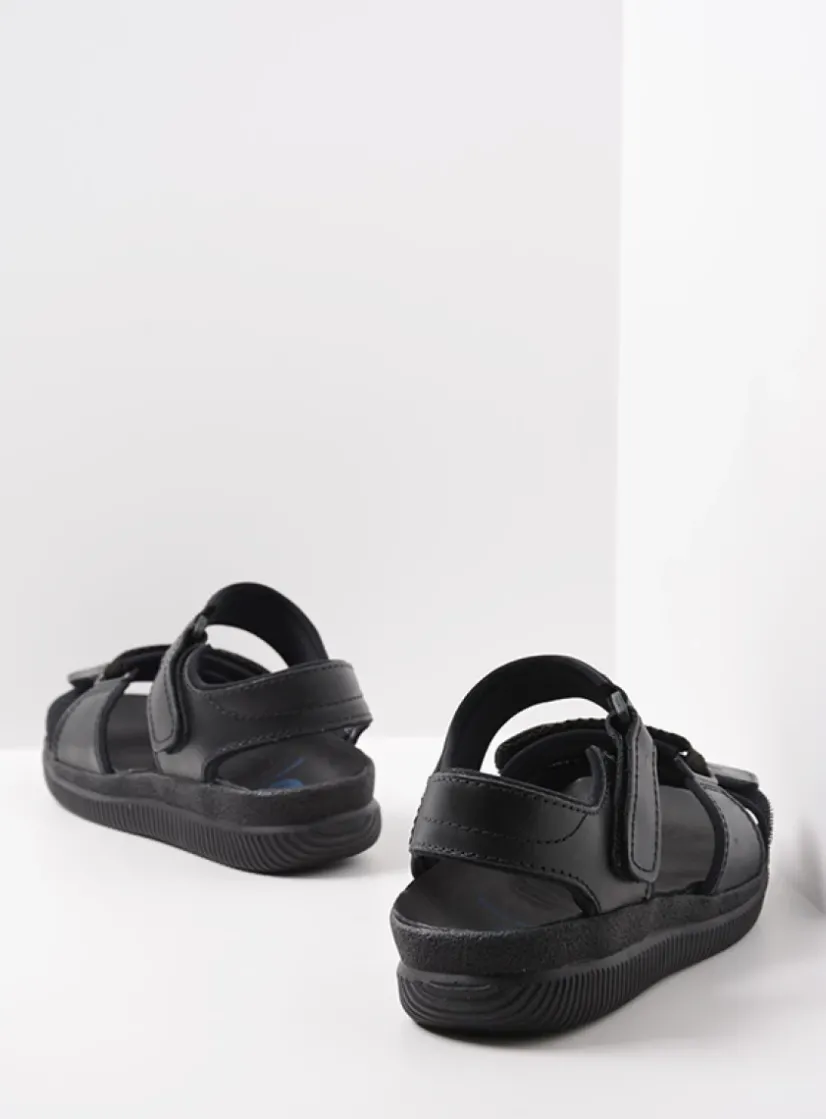 Wolky Active Men - zwart gevet leer<Heren Sandalen Voor Heren
