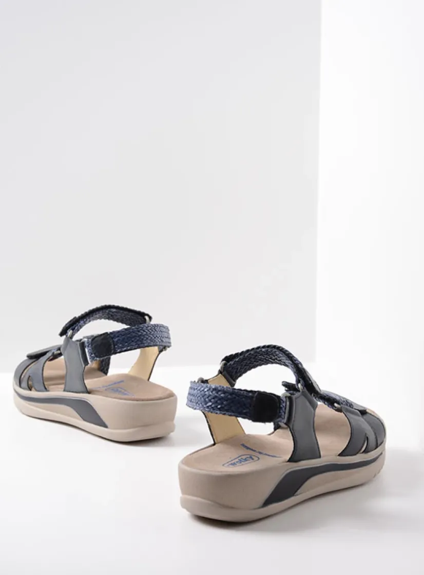 Wolky Acula - blauw leer<DAMES Sandalen