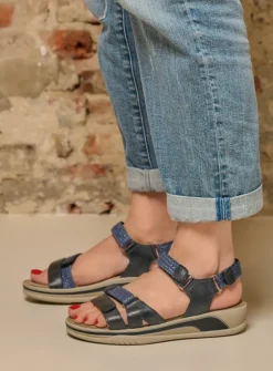 Wolky Acula - blauw leer<DAMES Sandalen