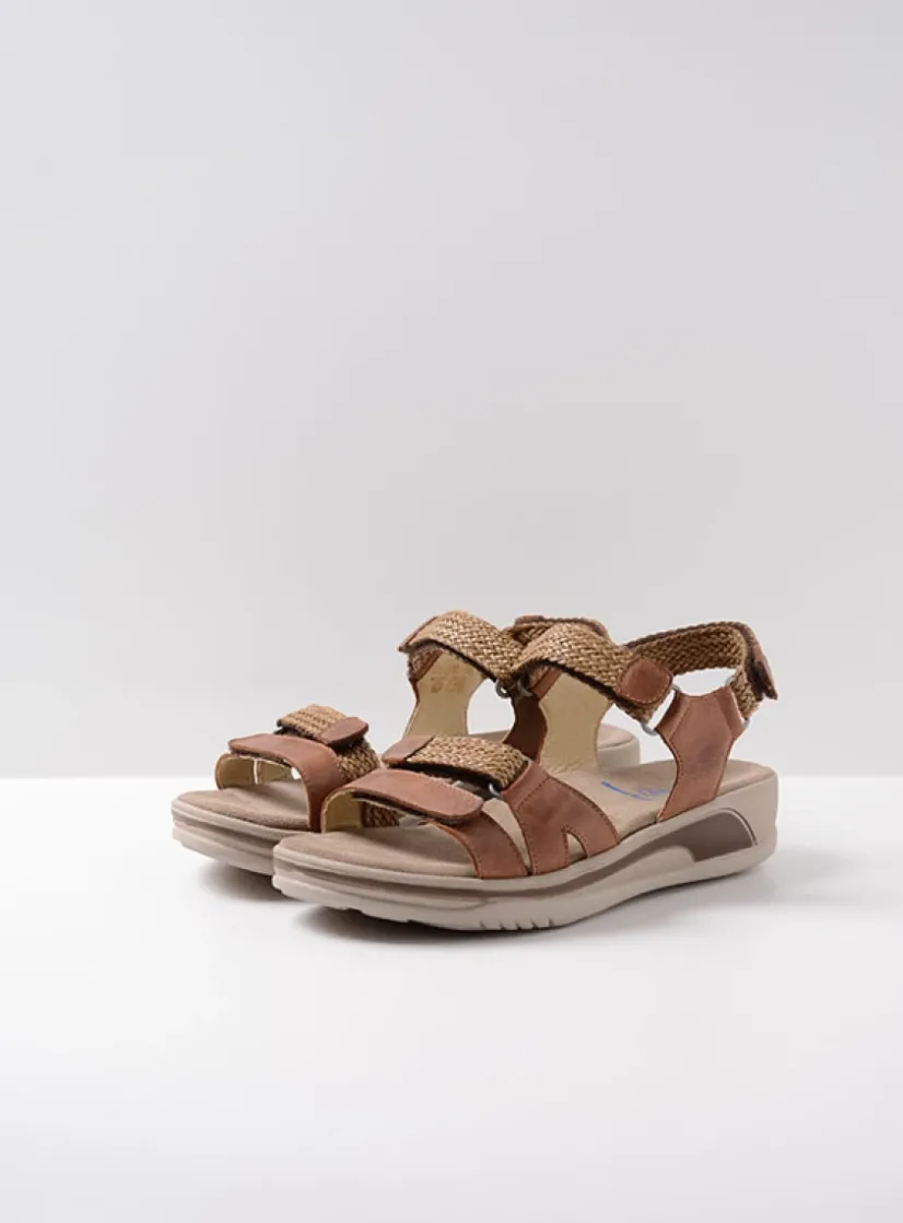Wolky Acula - cognac leer<DAMES Sandalen