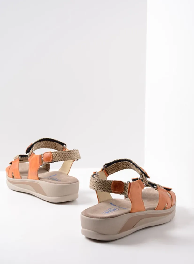 Wolky Acula - oranje leer<DAMES Sandalen
