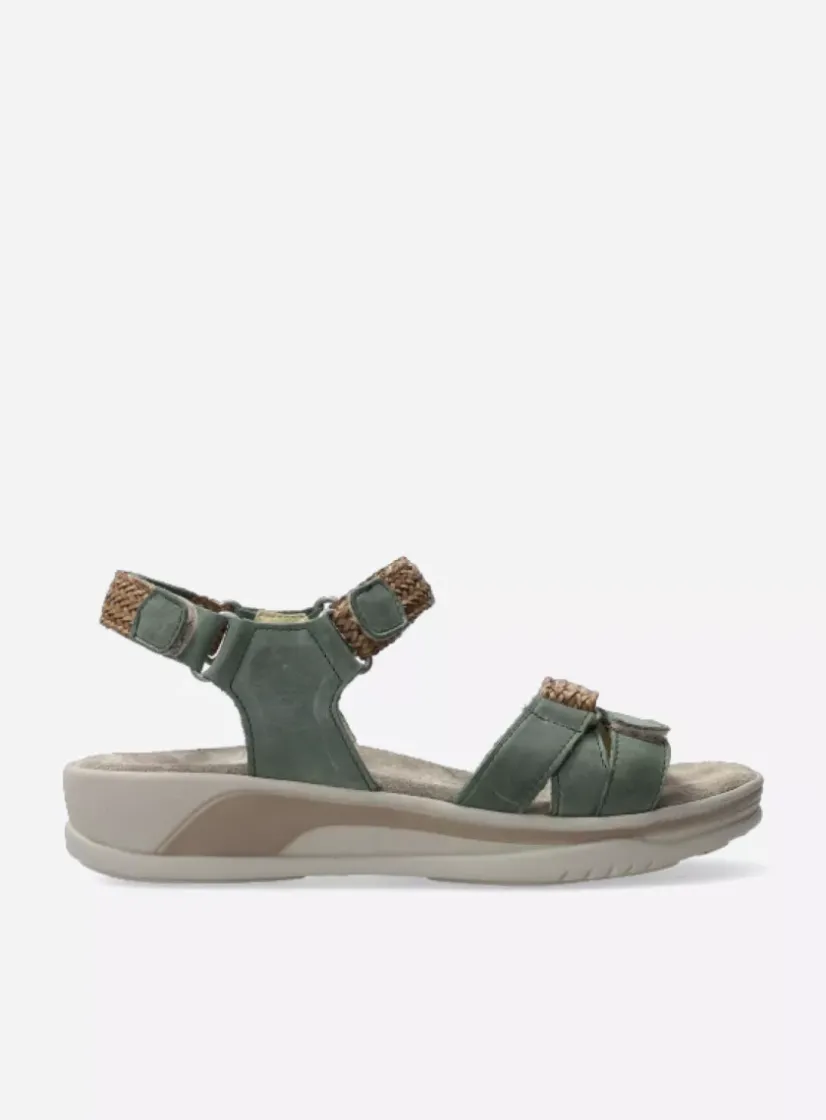 Wolky Acula - saliegroen nubuck<DAMES Sandalen