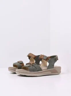Wolky Acula - saliegroen nubuck<DAMES Sandalen