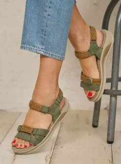 Wolky Acula - saliegroen nubuck<DAMES Sandalen