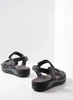 Wolky Acula - zwart leer<DAMES Sandalen