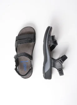 Wolky Acula - zwart leer<DAMES Sandalen