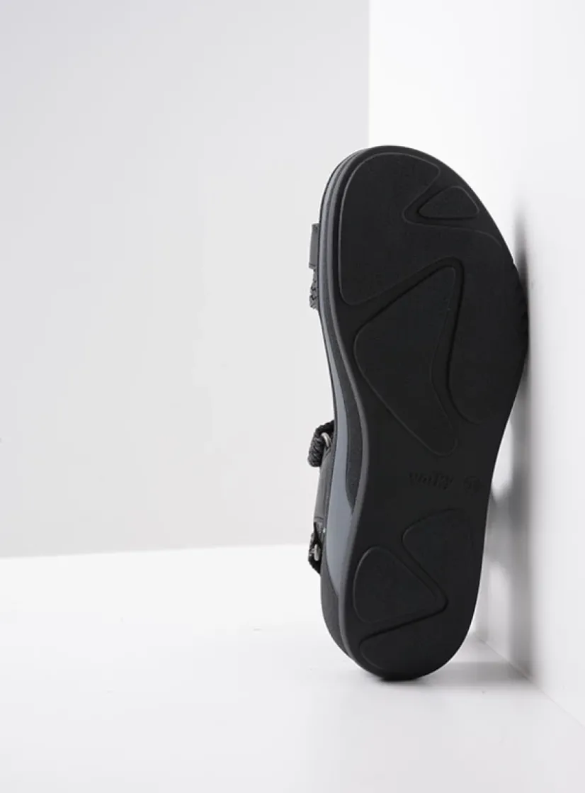 Wolky Acula - zwart leer<DAMES Sandalen