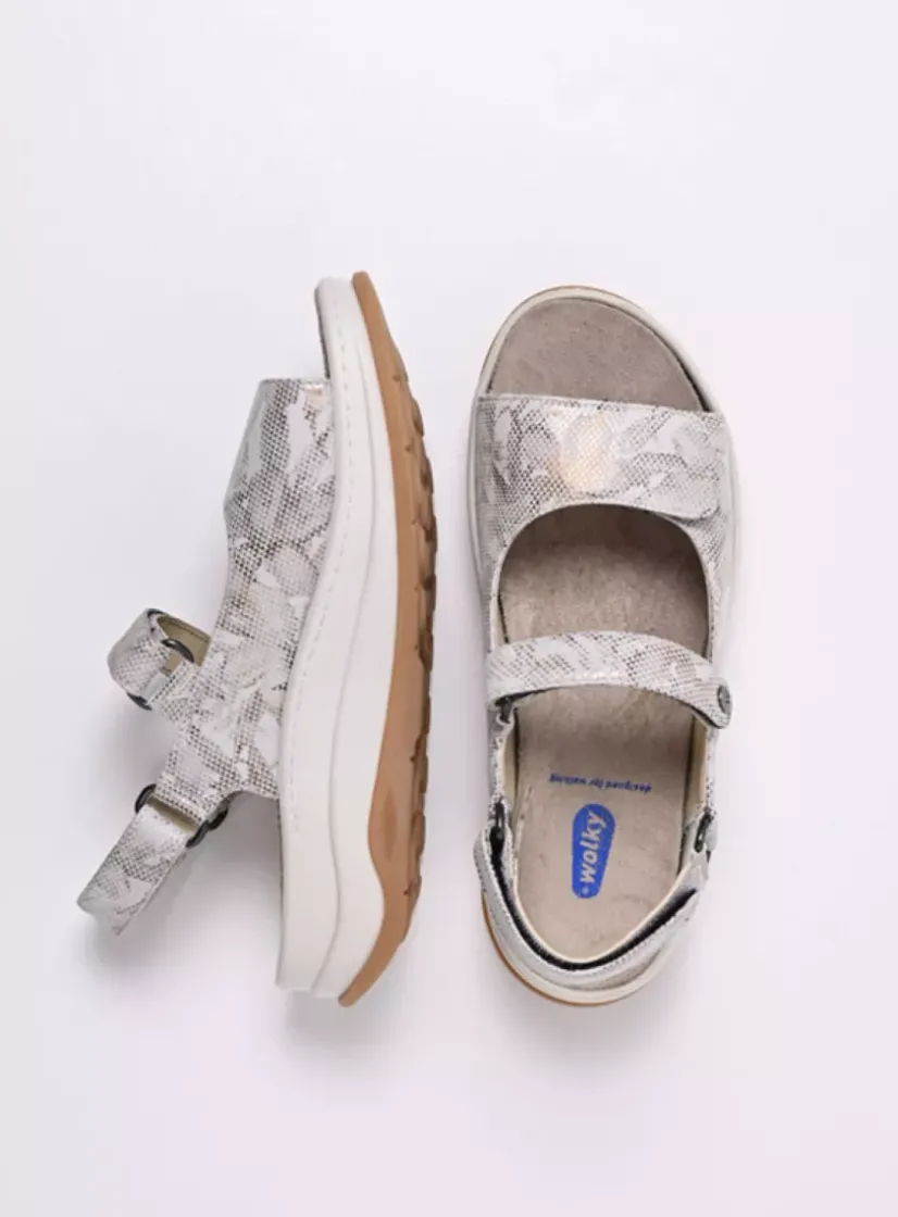 Wolky Adura - beige bloemen leer<DAMES Sandalen
