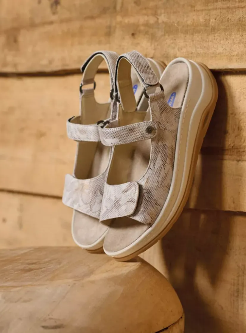 Wolky Adura - beige bloemen leer<DAMES Sandalen