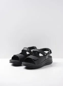 Wolky Adura - zwart leer<DAMES Sandalen