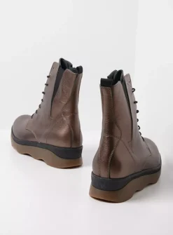 Wolky Akita HV - brons leer<DAMES Veterlaarzen|Herfst/Winter