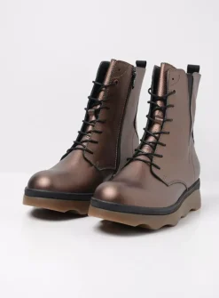 Wolky Akita HV - brons leer<DAMES Veterlaarzen|Herfst/Winter