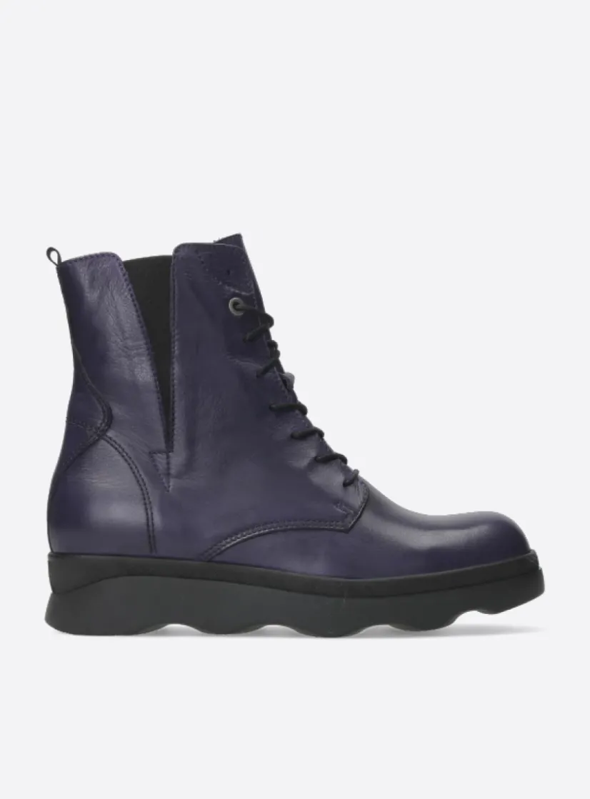 Wolky Akita HV - paars leer<DAMES Veterlaarzen|Herfst/Winter