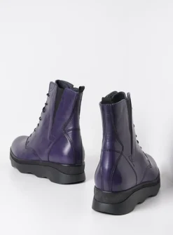 Wolky Akita HV - paars leer<DAMES Veterlaarzen|Herfst/Winter