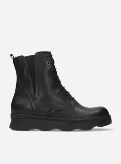 Wolky Akita HV - zwart leer<DAMES Veterlaarzen|Herfst/Winter