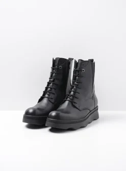 Wolky Akita HV - zwart leer<DAMES Veterlaarzen|Herfst/Winter