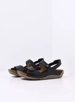 Wolky Alberta - zwart leer<DAMES Sandalen