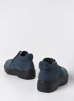 Wolky Annemarie XW - denim nubuck<DAMES Hoge Veterschoenen|Wandelschoenen