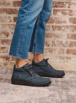 Wolky Annemarie XW - denim nubuck<DAMES Hoge Veterschoenen|Wandelschoenen
