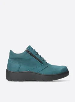 Wolky Annemarie XW - petrol nubuck<DAMES Hoge Veterschoenen|Wandelschoenen