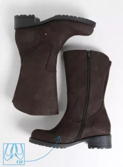 Wolky Ansina F2F - bruin nubuck<DAMES Halfhoge Laarzen|Herfst/Winter