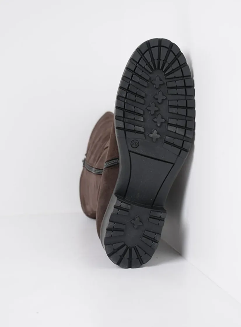 Wolky Ansina F2F - bruin nubuck<DAMES Halfhoge Laarzen|Herfst/Winter