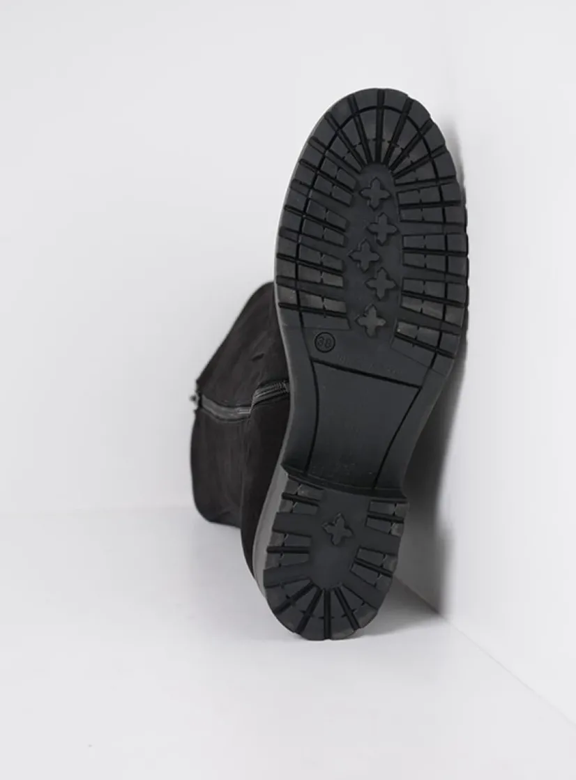 Wolky Ansina F2F - zwart nubuck<DAMES Halfhoge Laarzen|Herfst/Winter