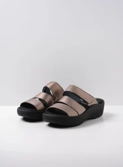 Wolky Aporia - brons leer<DAMES Slippers