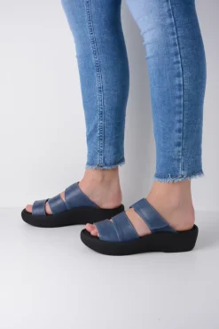 Wolky Aporia - jeans leer<DAMES Slippers