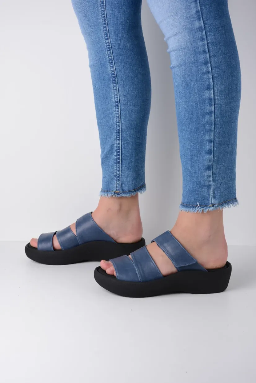 Wolky Aporia - jeans leer<DAMES Slippers