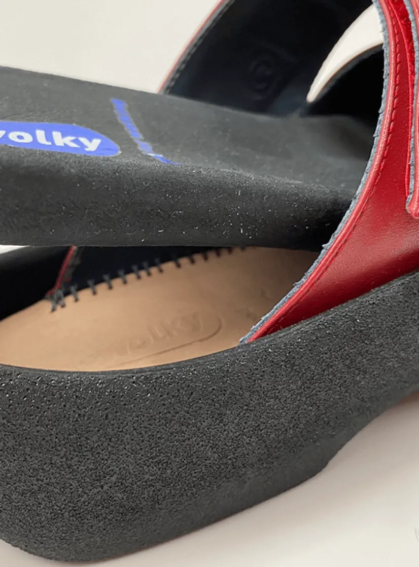 Wolky Aporia - rood leer<DAMES Slippers