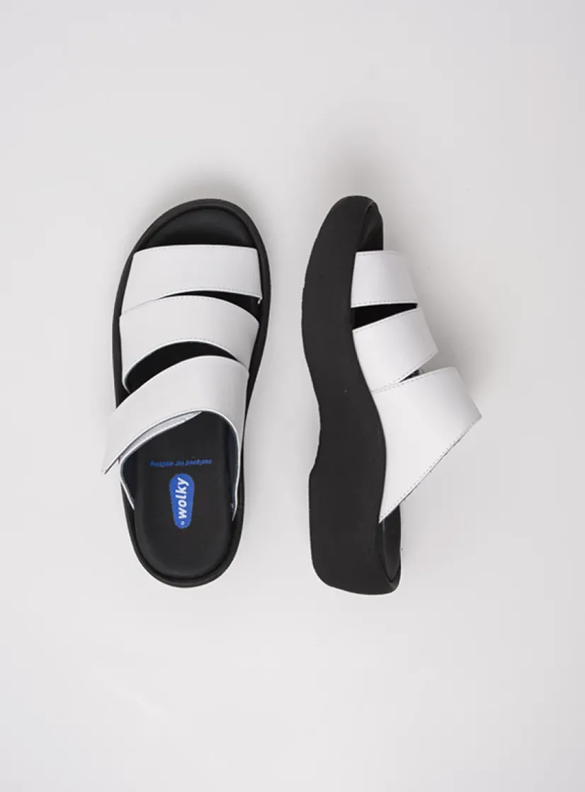 Wolky Aporia - wit leer<DAMES Slippers