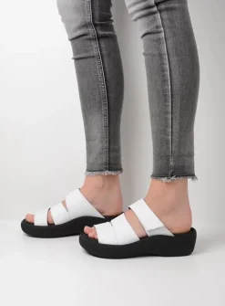 Wolky Aporia - wit leer<DAMES Slippers