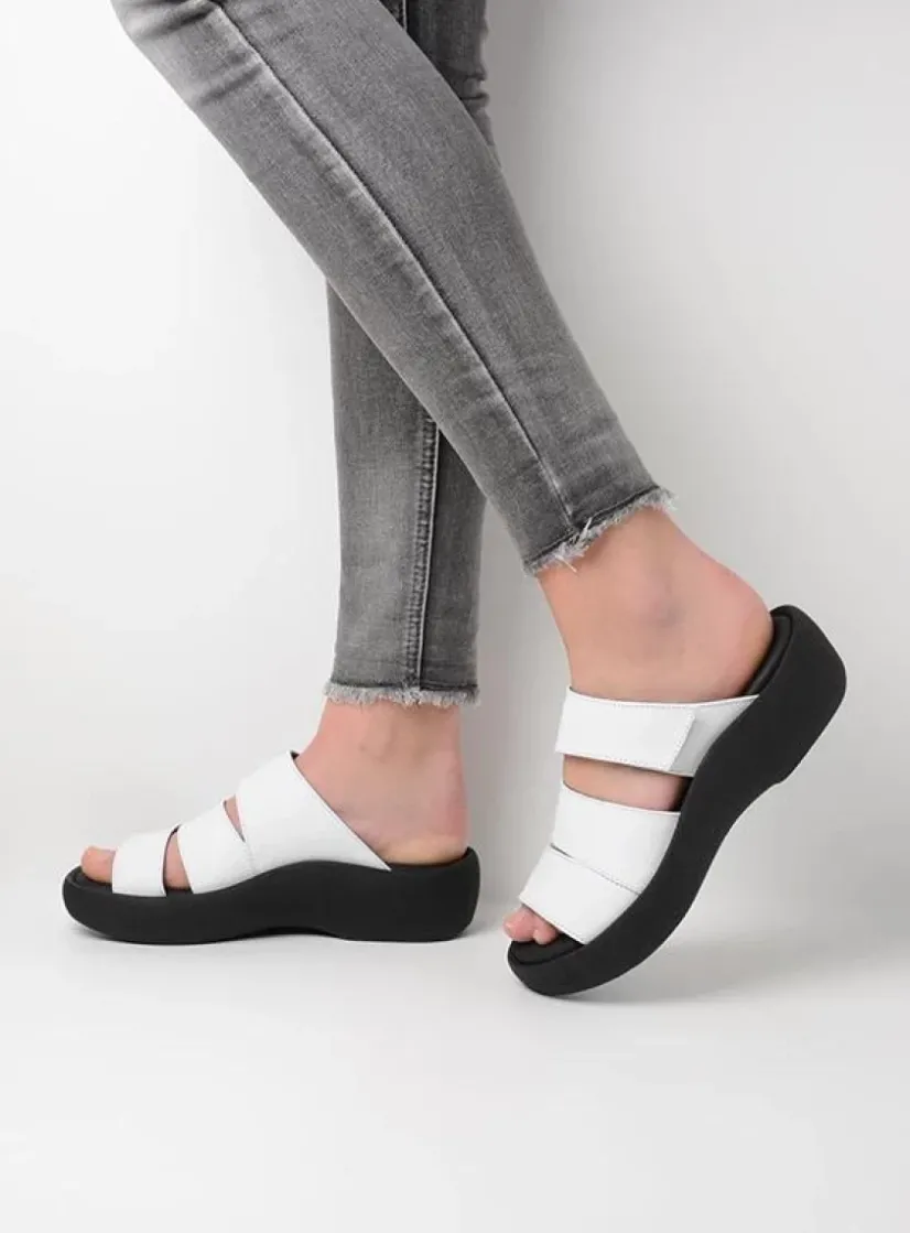 Wolky Aporia - wit leer<DAMES Slippers