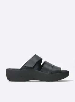 Wolky Aporia - zwart leer<DAMES Slippers