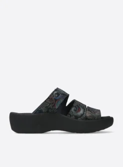 Wolky Aporia - zwart/blauw suede<DAMES Slippers