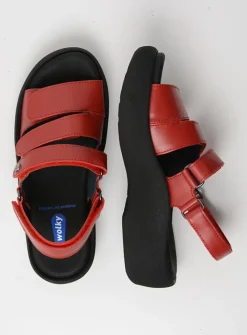 Wolky Avalon - rood leer<DAMES Sandalen