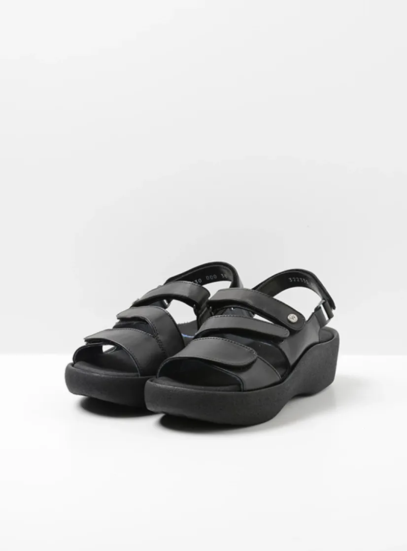 Wolky Avalon - zwart leer<DAMES Sandalen