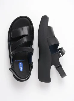Wolky Avalon - zwart leer<DAMES Sandalen