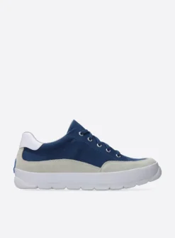 Wolky Babati - blauw canvas/suede<DAMES Lage Veterschoenen|Sneakers