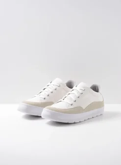 Wolky Babati - ijswit canvas/suede<DAMES Lage Veterschoenen|Sneakers