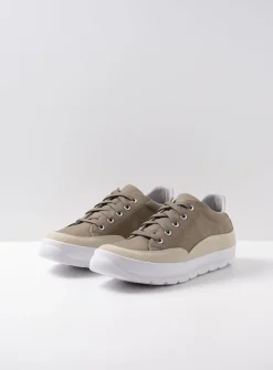 Wolky Babati - kaki canvas/suede<DAMES Lage Veterschoenen|Sneakers