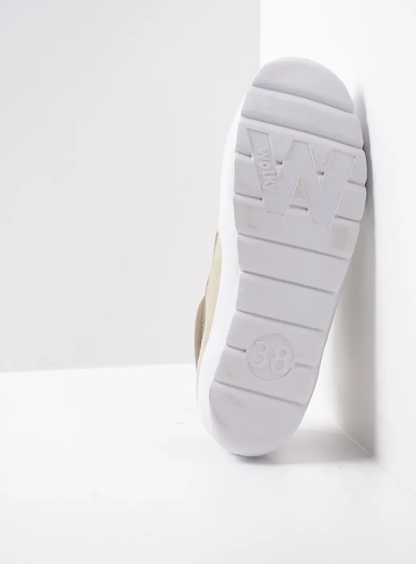 Wolky Babati - kaki canvas/suede<DAMES Lage Veterschoenen|Sneakers