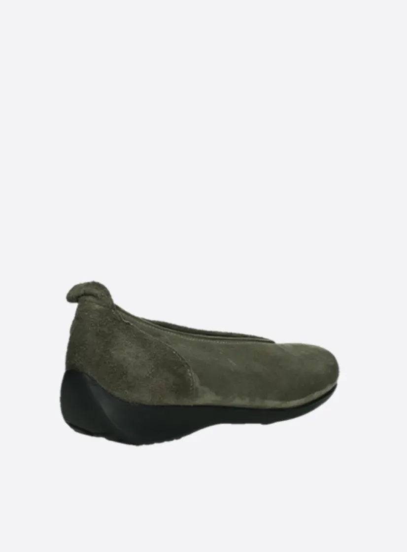 Wolky Ballet - taupe suede<DAMES Instappers
