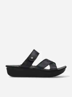 Wolky Barbados - zwart leer<DAMES Slippers